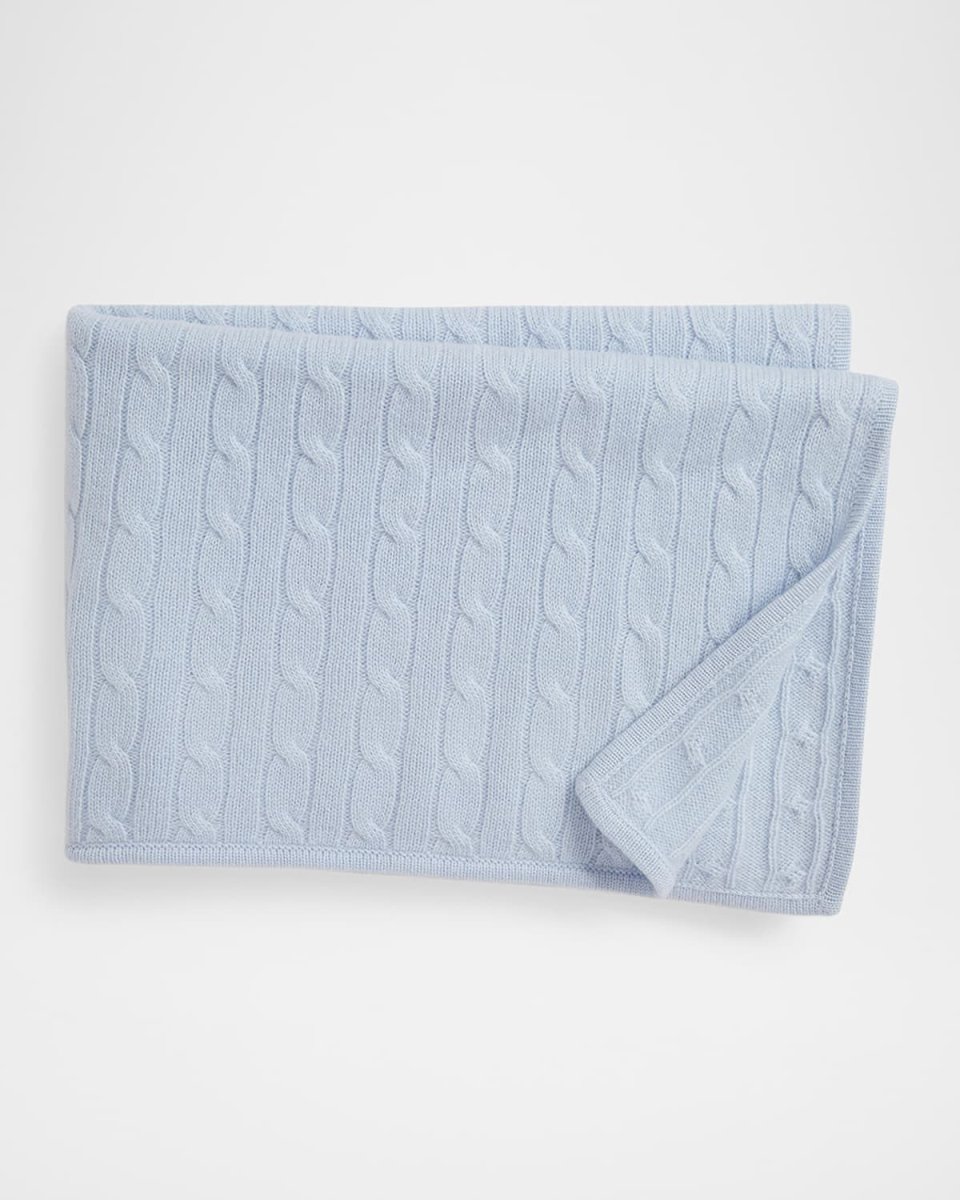 Boy's Cashmere Cable-Knit Baby Blanket